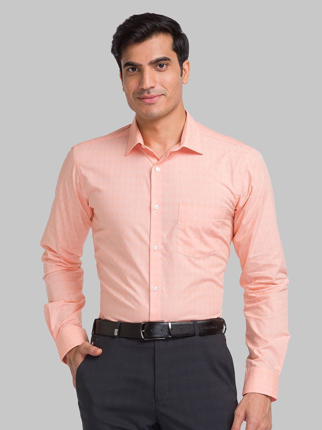 Park Avenue Slim Fit Geometric Printed Pure Cotton Formal Shirt