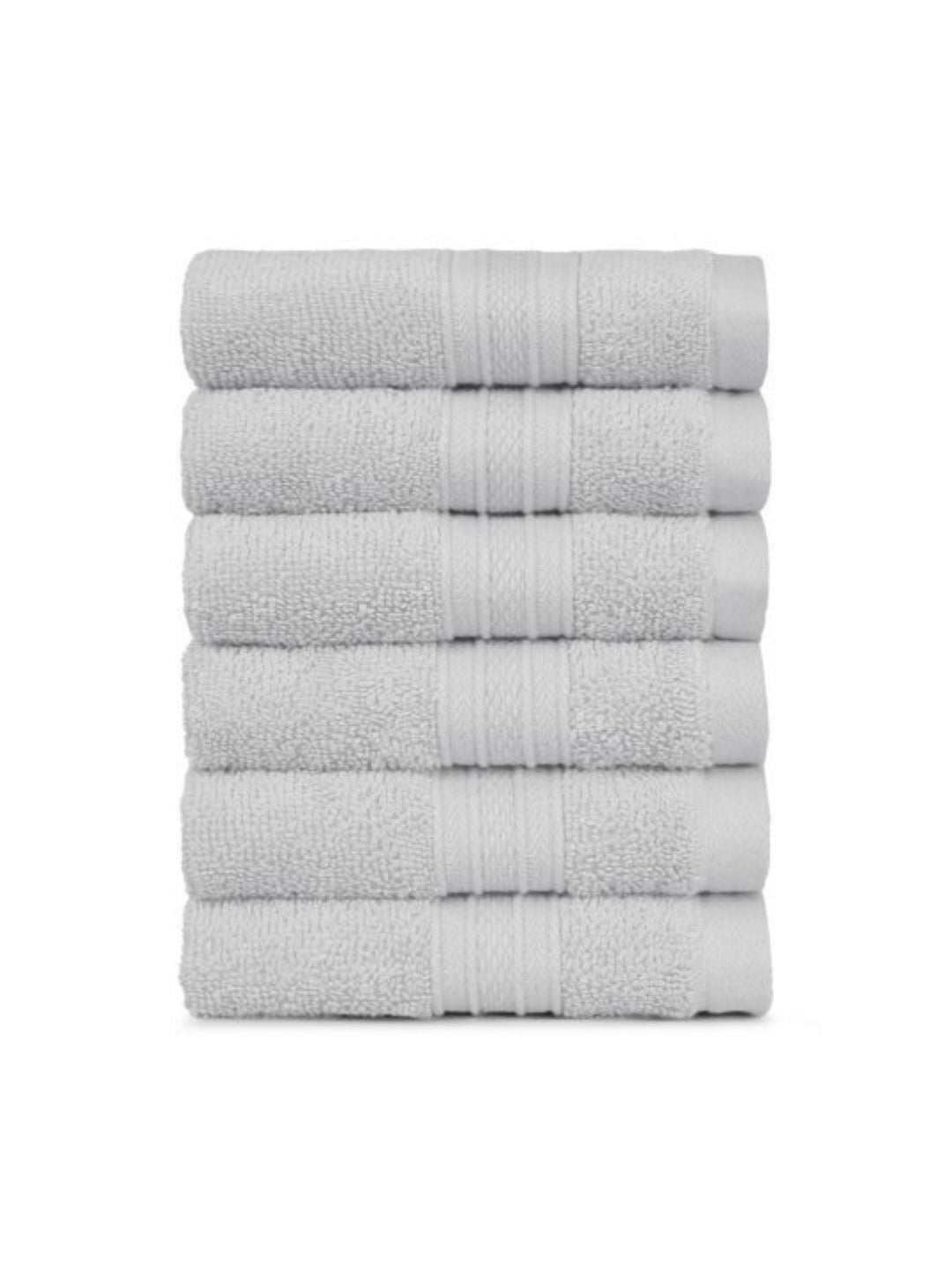 MYTRIDENT Grey 6 Pieces Cotton Soft Comfort 500 GSM Reversible Face Towel