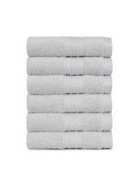 MYTRIDENT Grey 6 Pieces Cotton Soft Comfort 500 GSM Reversible Face Towel