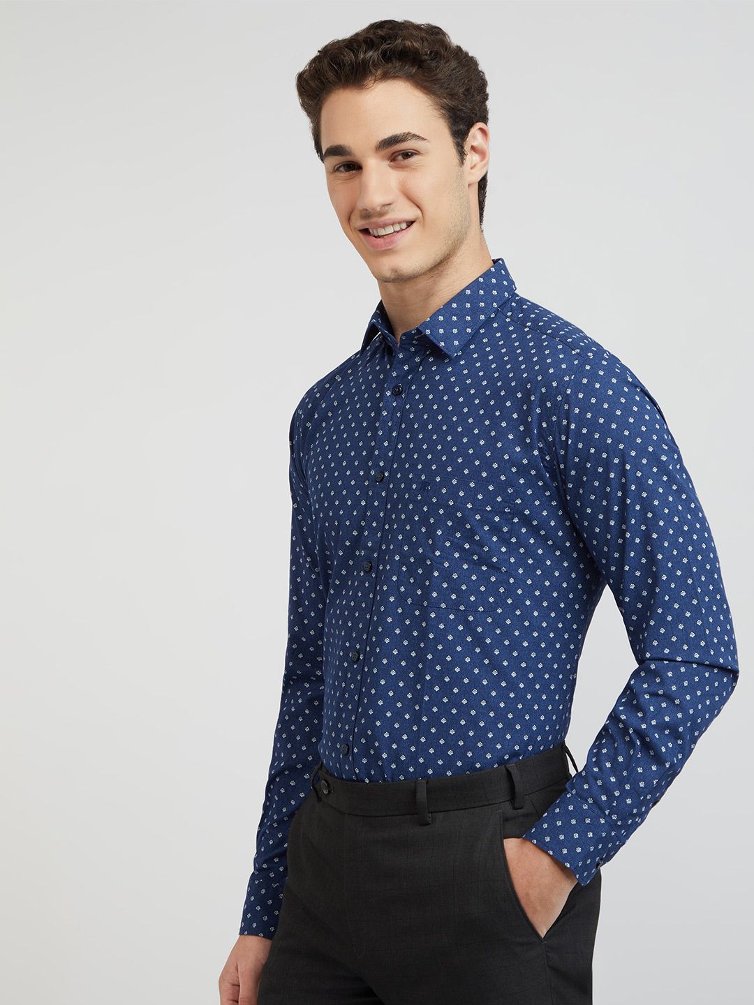 Raymond Men Pure Cotton Slim Fit Printed Casual Shirt