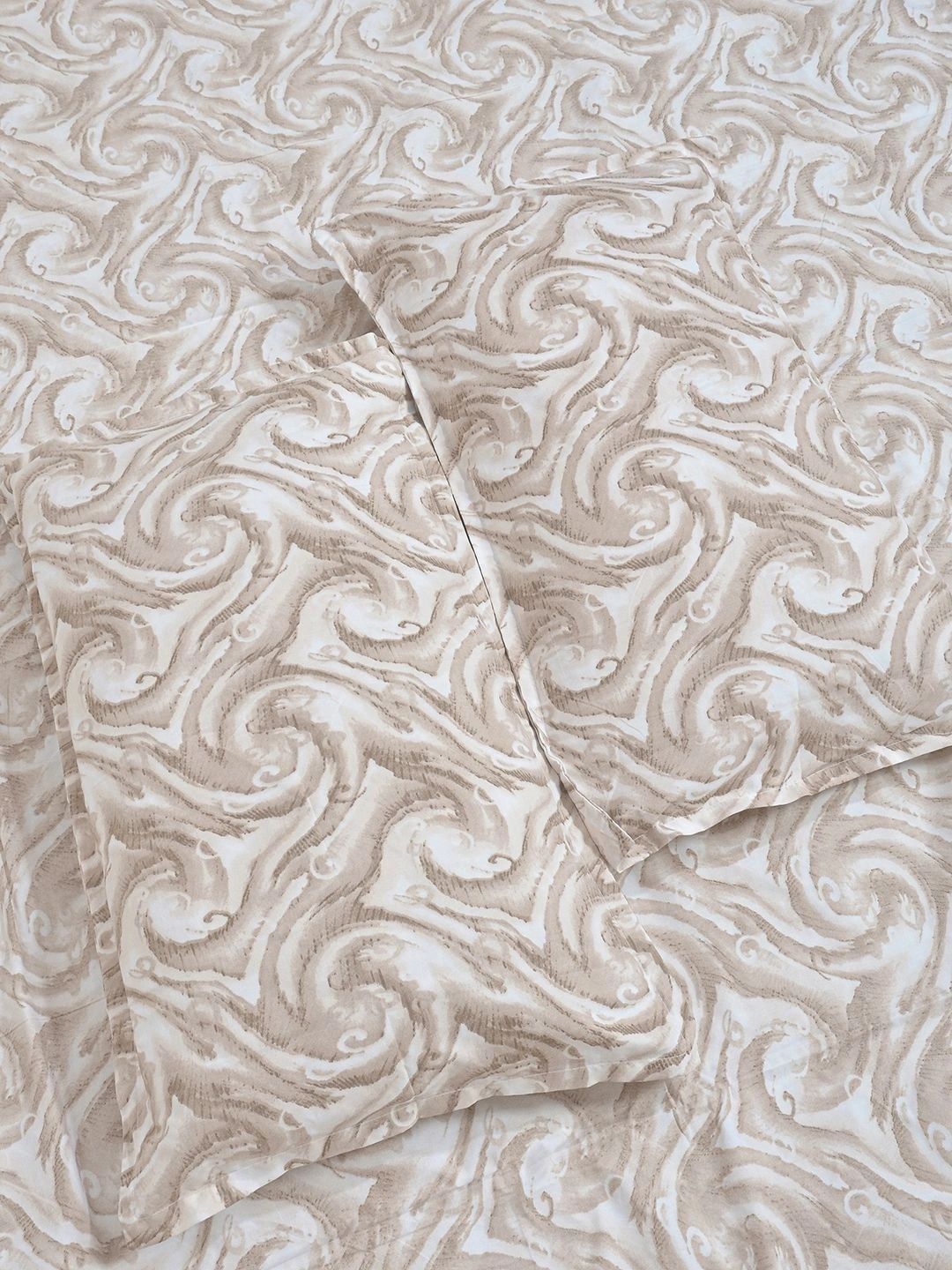 Myntra Elegant Homes Beige 300 TC King Bedsheet with 2 Pillow Covers