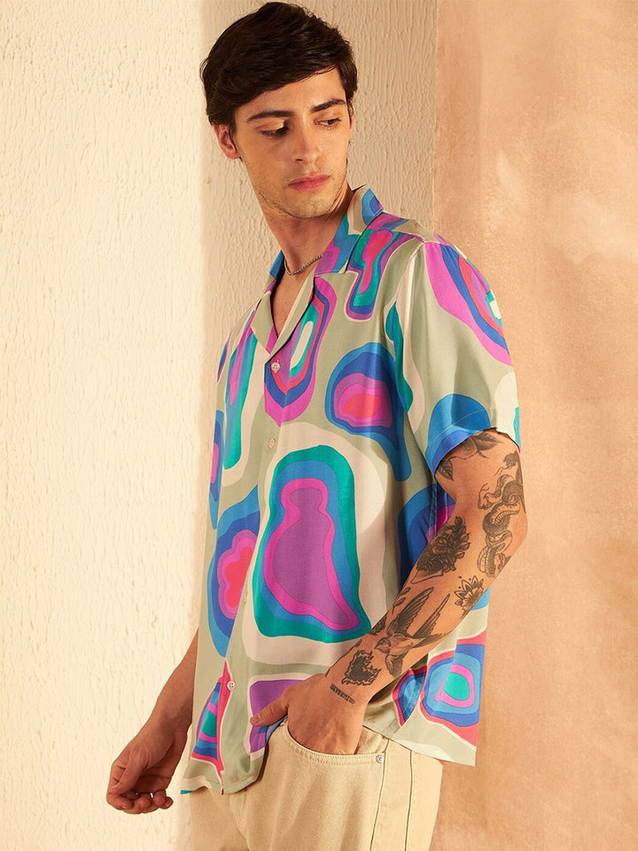 DENNISON Men Smart Block Printed Casual Shirt