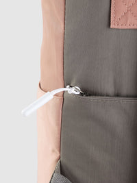 Lino Perros Women Pink & Grey Colourblocked Laptop Backpack