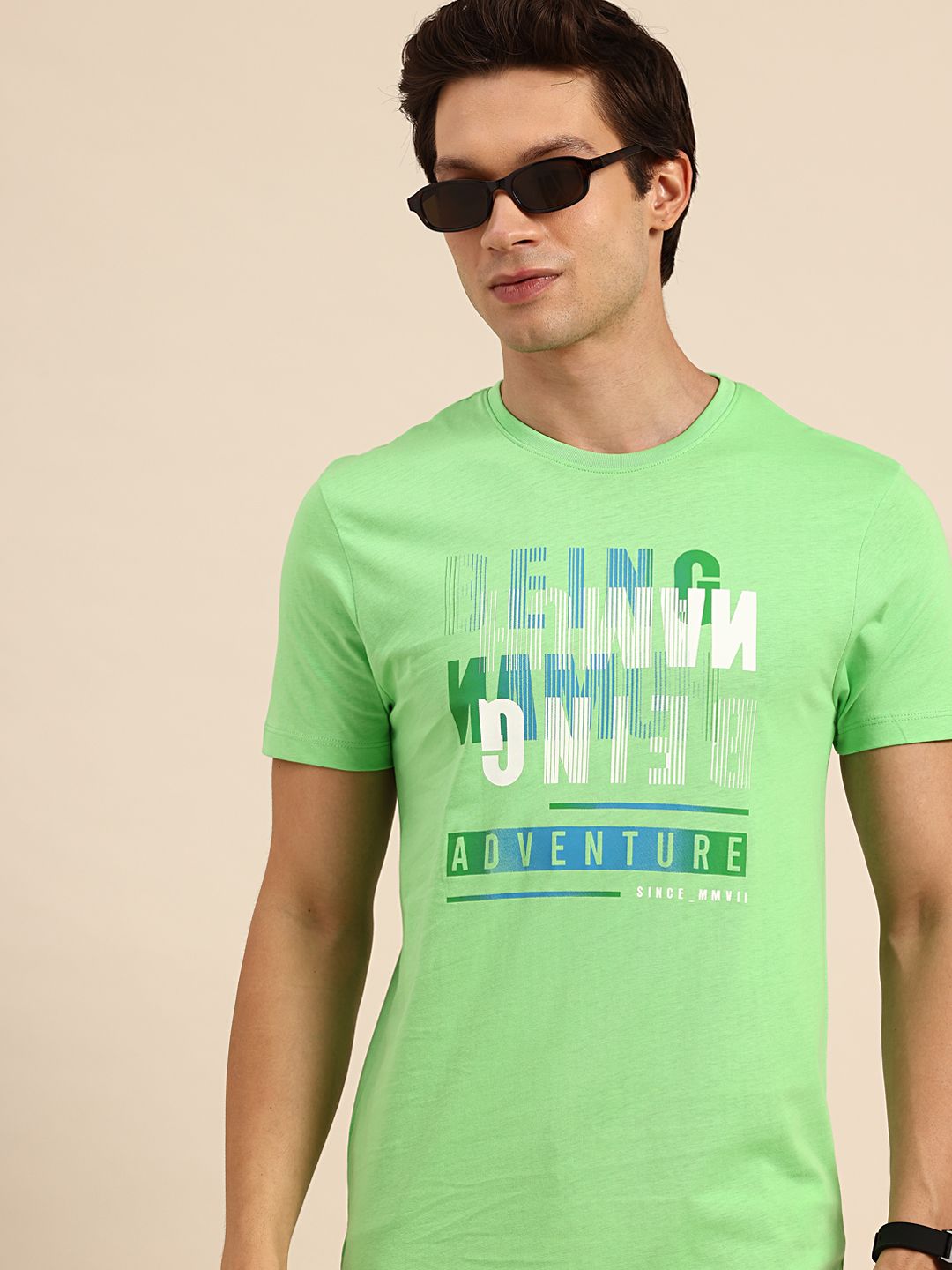 Being Human Brand Logo Printed Pure Cotton Slim Fit T-shirt