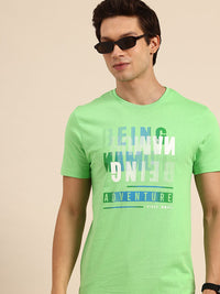 Being Human Brand Logo Printed Pure Cotton Slim Fit T-shirt