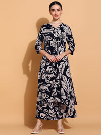 KALINI Floral Printed Straight Kurta with Palazzos