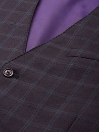 Park Avenue Checked Super Slim Fit Notched Lapel Single-Breasted Formal 3 Piece Suits