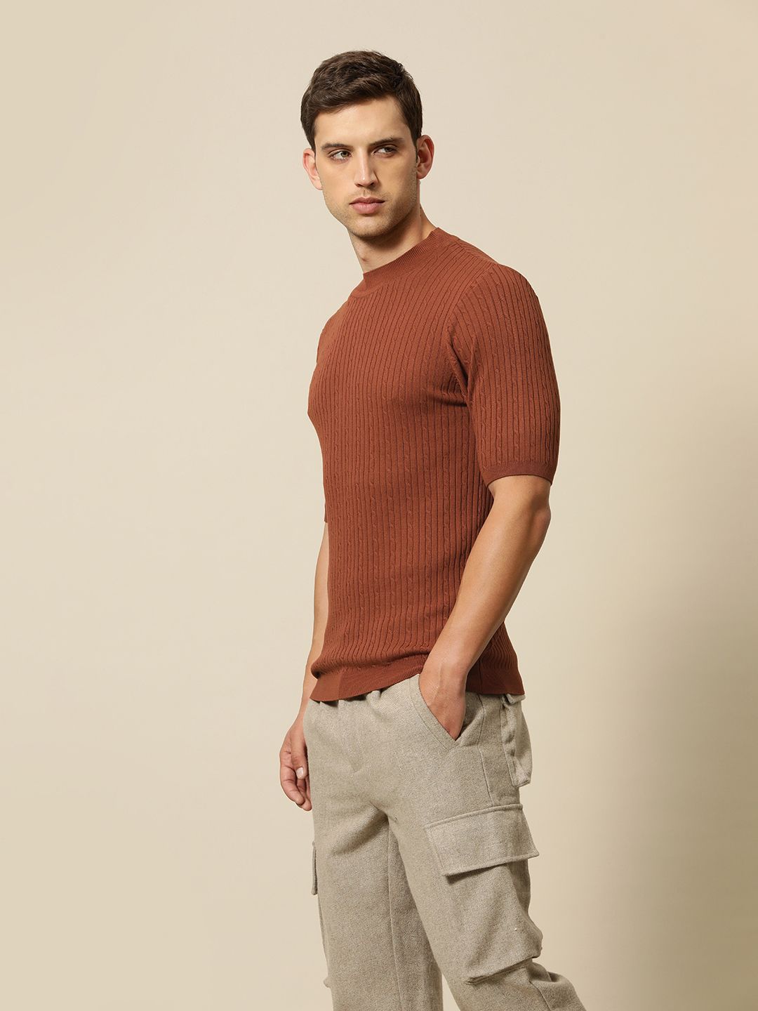 Mr Bowerbird Tailored Fit Cable Knit Pullover