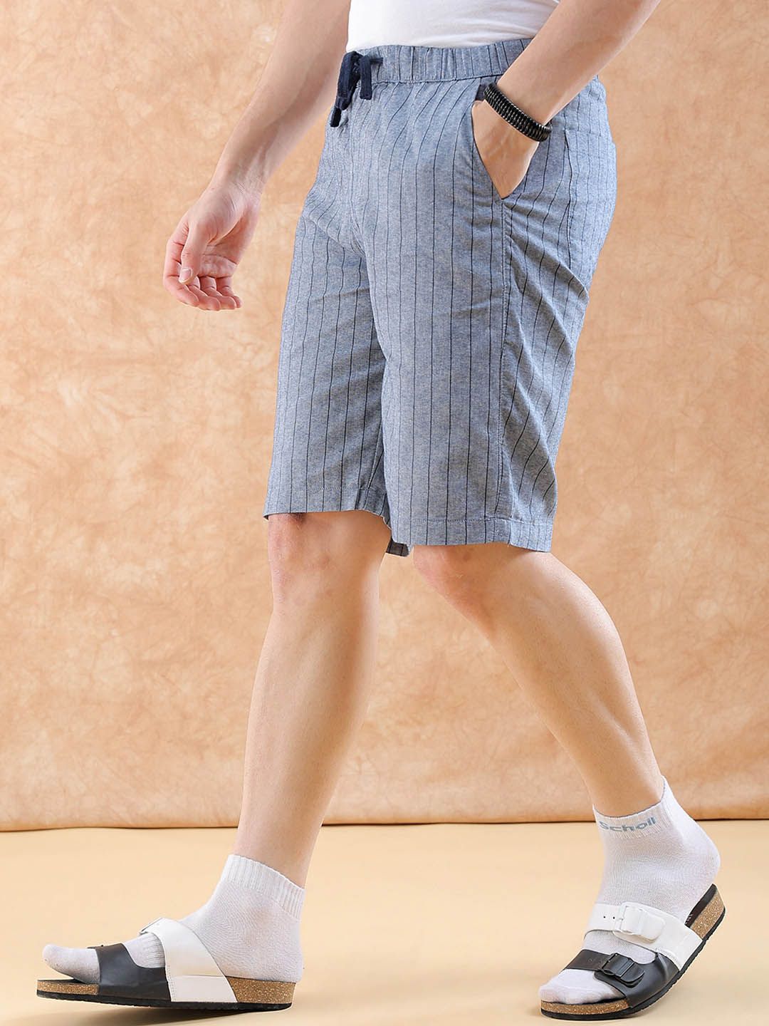 The Indian Garage Co Men Striped Loose Fit Mid-Rise Shorts