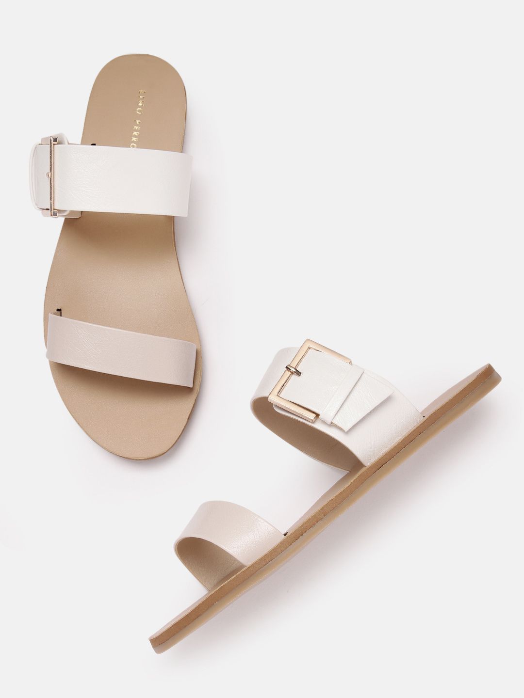 Lino Perros Women Open Toe Flats with Buckle Detail