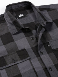 Thomas Scott Classic Buffalo Checked Twill Cotton Shirt