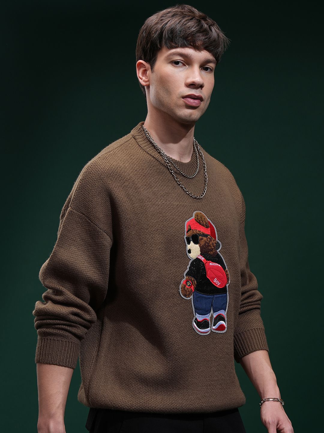 HIGHLANDER Men Embellished Round Neck Sweater