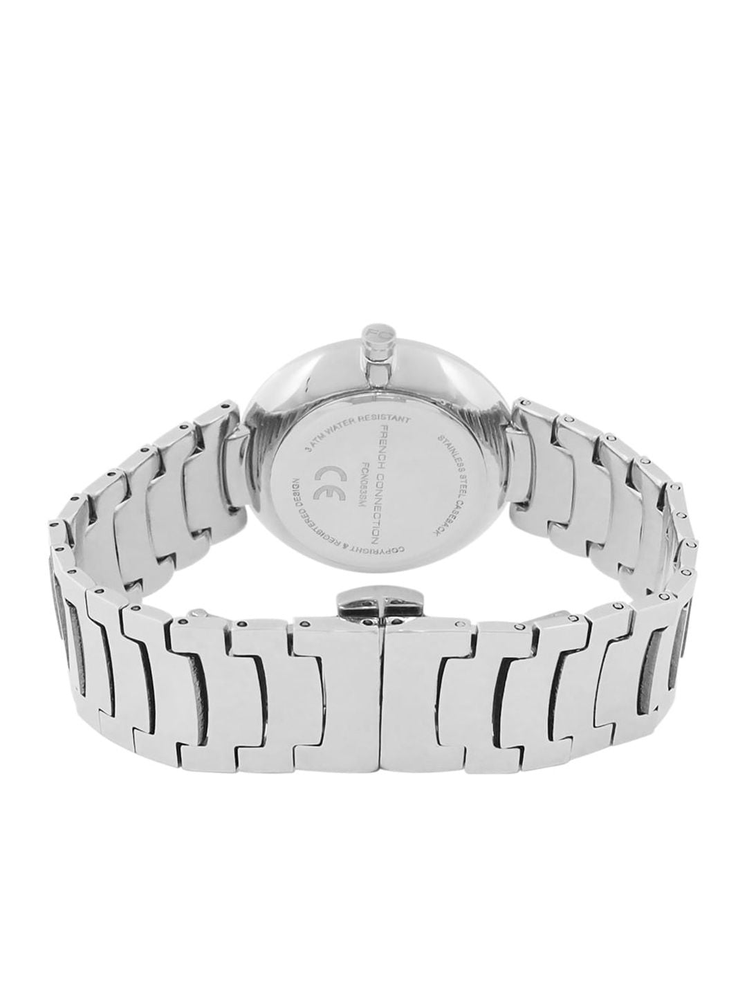 Sambungan Perancis Wanita Dail Hiasan & Tali Keluli Tahan Karat Analog Watch FCN063SM