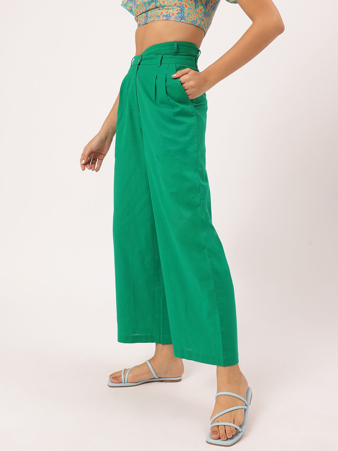 DressBerry Women Modern Monarch Asymmetric Waist Pleated Formal Trousers