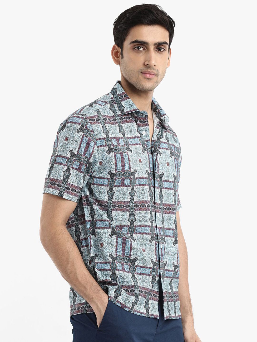 RARE RABBIT Men Comfort Boxy Opaque Printed Casual Shirt