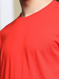 ADRO Round Neck Drop-Shoulder Sleeves Oversized Pure Cotton T-shirt