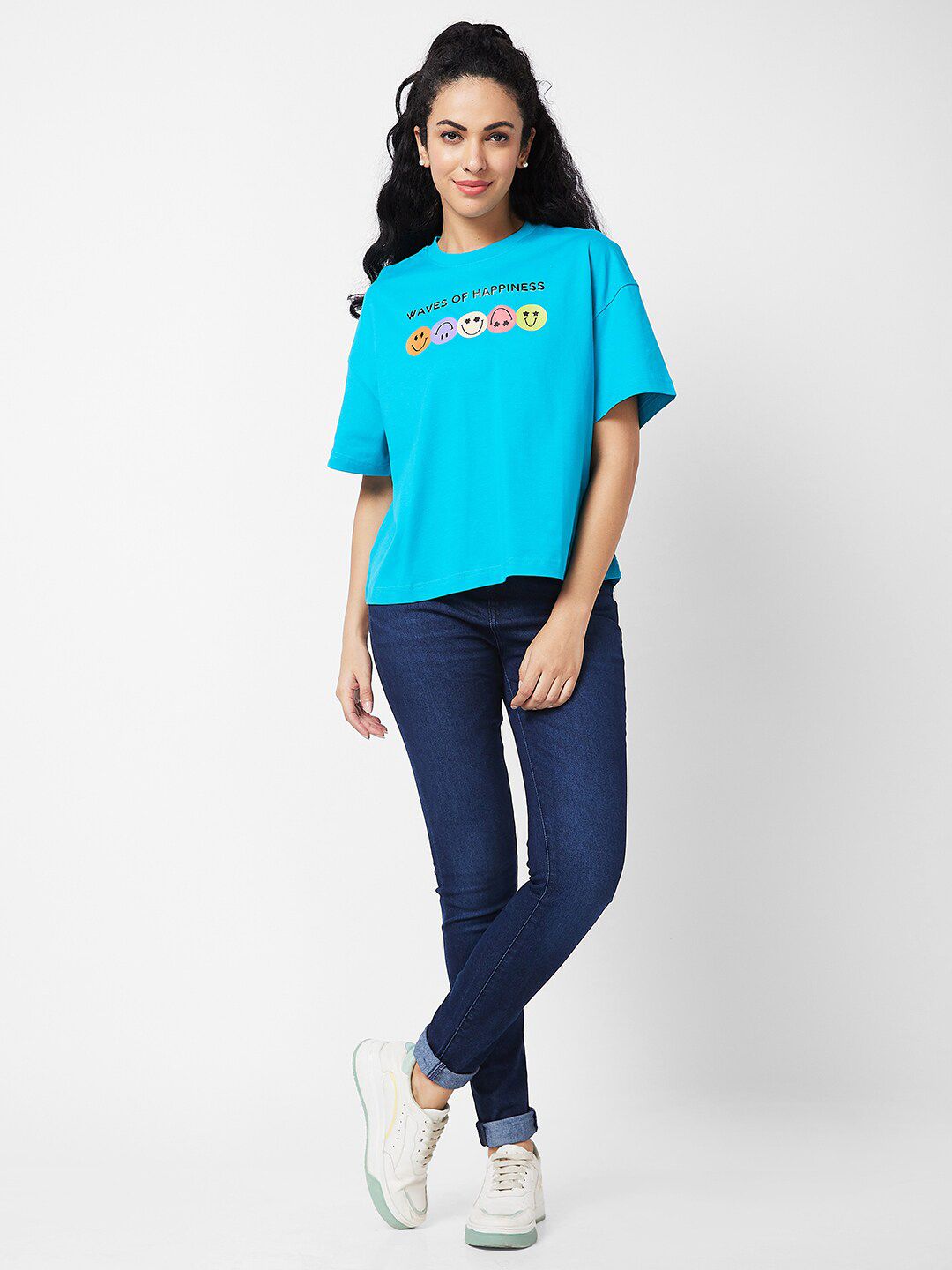SPYKAR Round Neck Typography Printed Cotton T-shirt