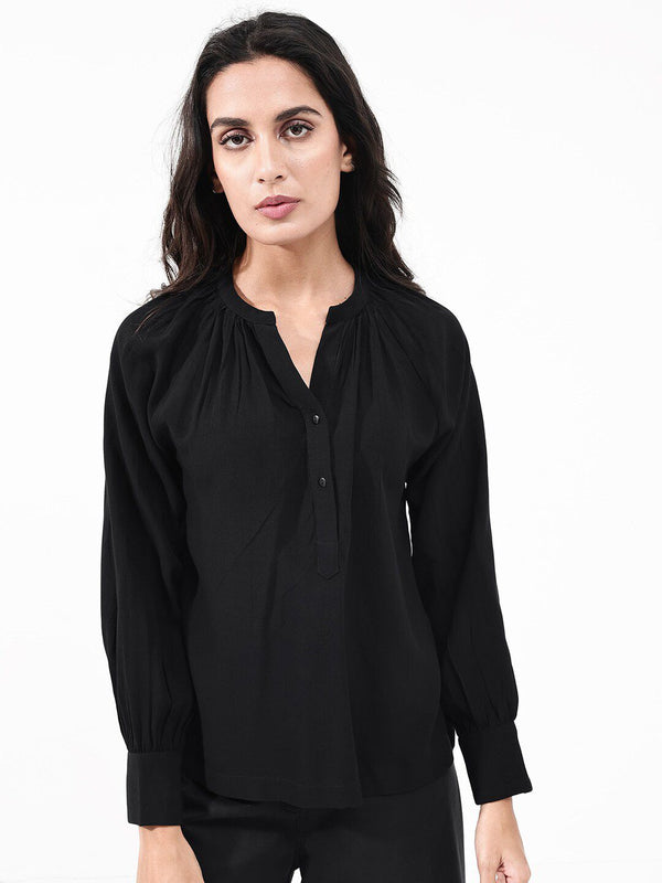 RAREISM Kella V-Neck Cuffed Sleeves Regular Top