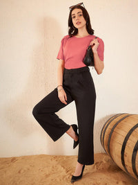 DENNISON Puff Sleeve Crepe Regular Top