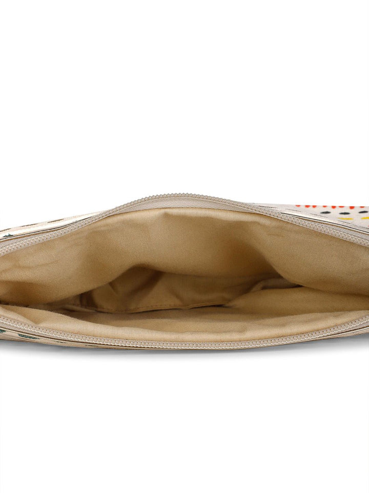 Berrylush White Printed Structured Sling Bag