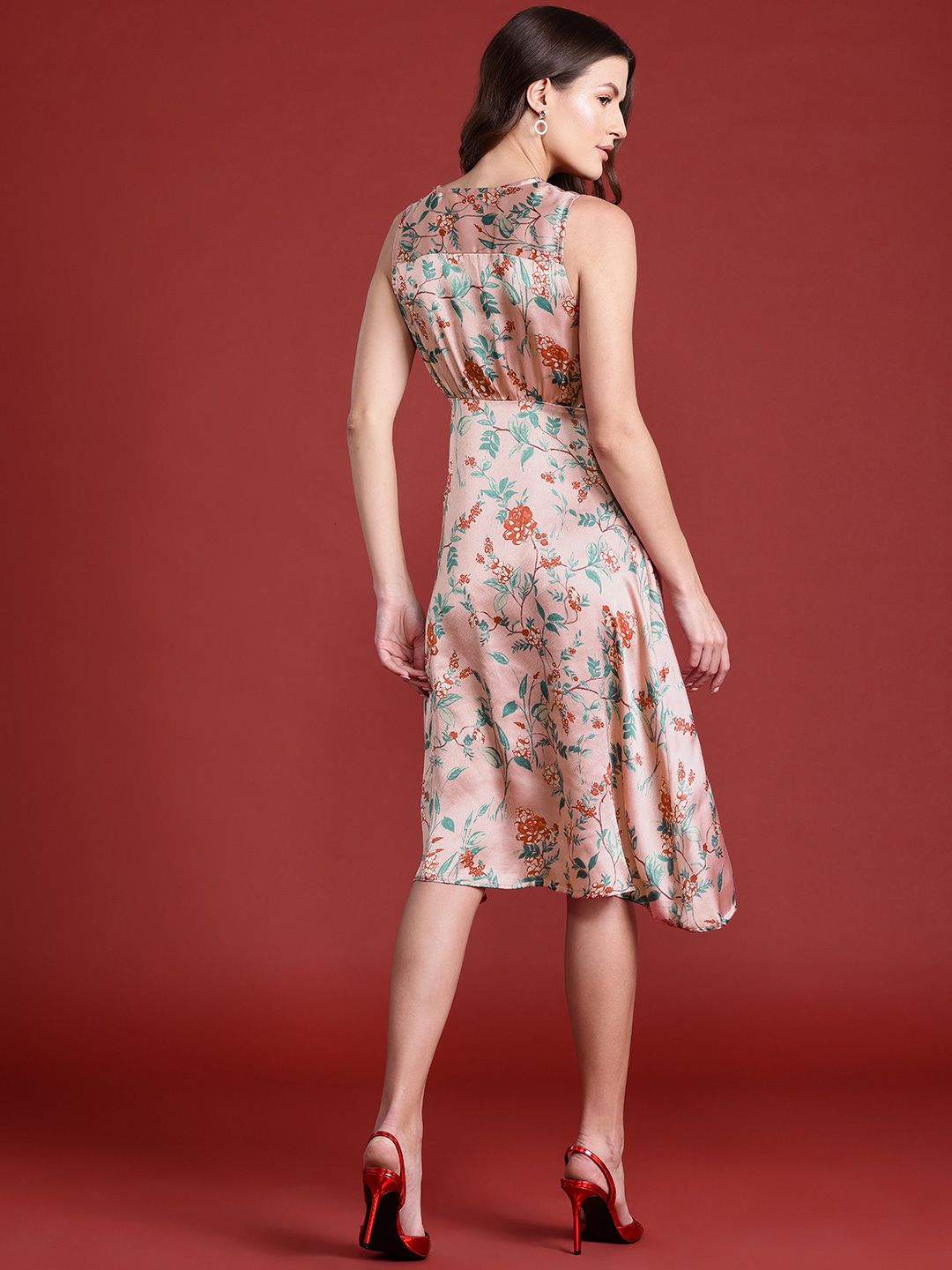 all about you Floral Print Satin Wrap Dress