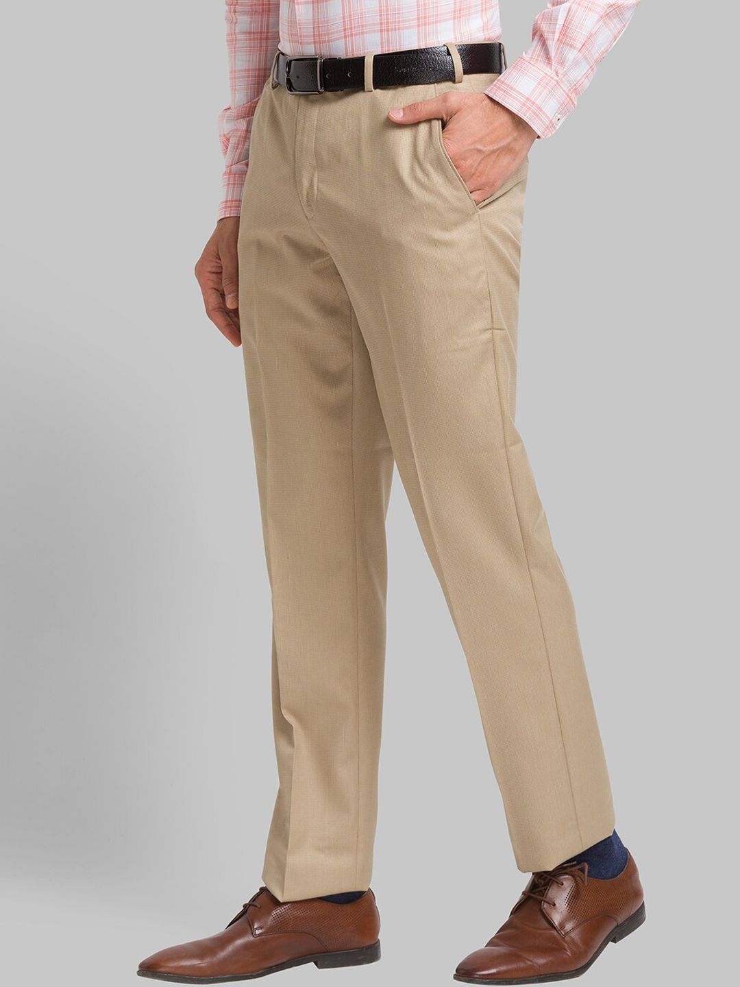 Park Avenue Men Super Slim Fit Plain Formal Trousers