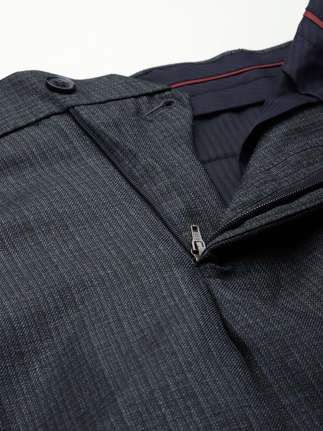 Raymond Men Textured Slim Fit Formal Trousers