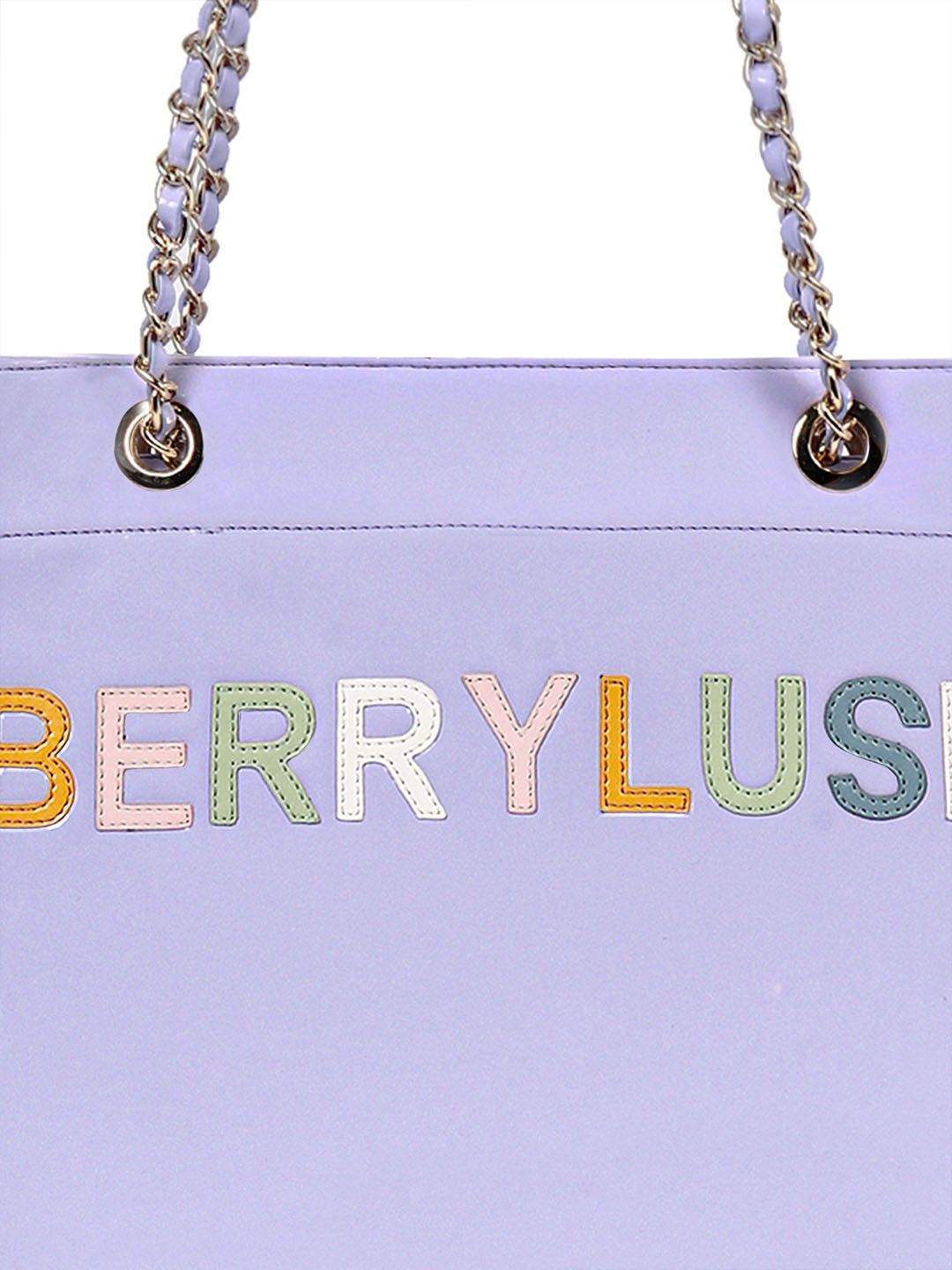 Berrylush Purple PU Structured Oversized Shoulder Bag