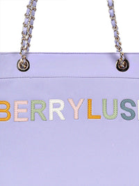 Berrylush Purple PU Structured Oversized Shoulder Bag
