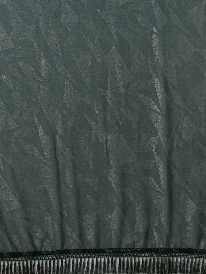 Saree mall Green Abstract Printed Poly Georgette Saree