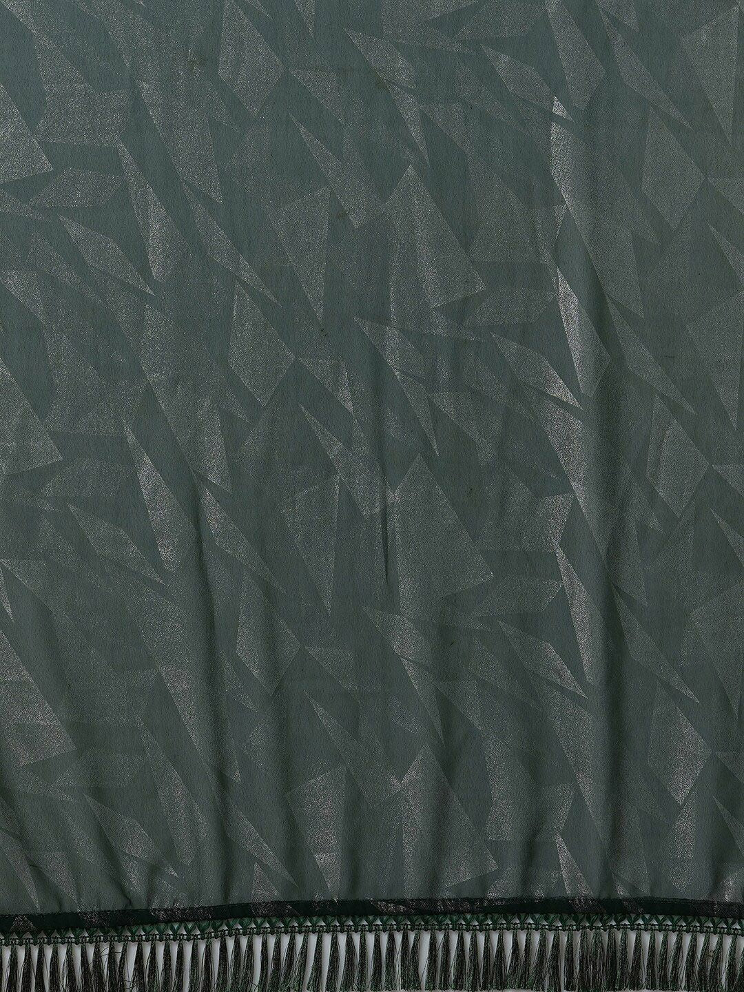 Saree mall Green Abstract Printed Poly Georgette Saree