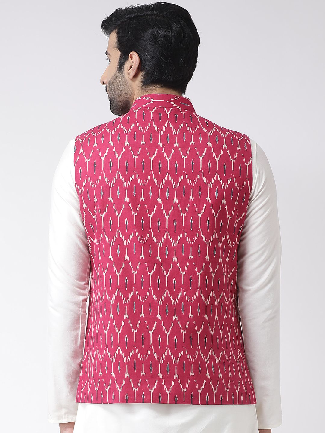KISAH Men Printed Zari  Regular Fit Nehru Jacket