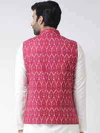 KISAH Men Printed Zari  Regular Fit Nehru Jacket