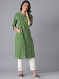 AURELIA Women Green Cotton Kurta