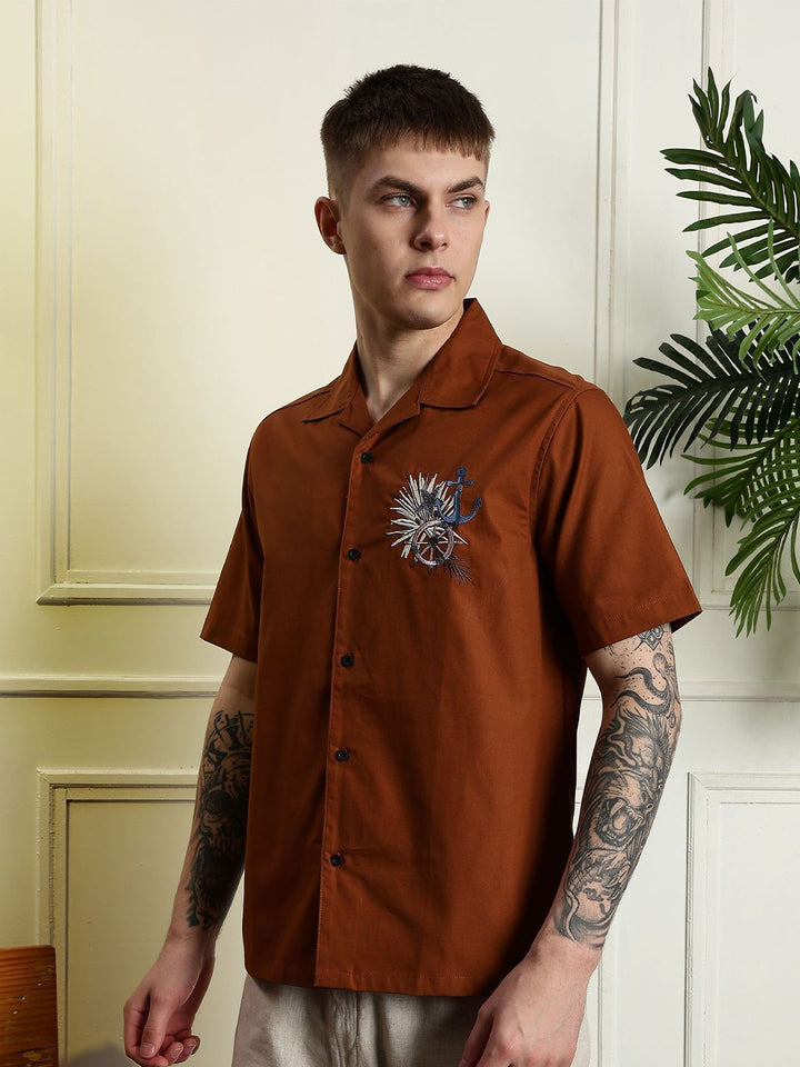 Eszett Anchor Baju Kasual Spread Collar Cotton