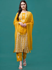 KALINI Bandhani Printed Gotta PattiKurta With Trousers & Dupatta