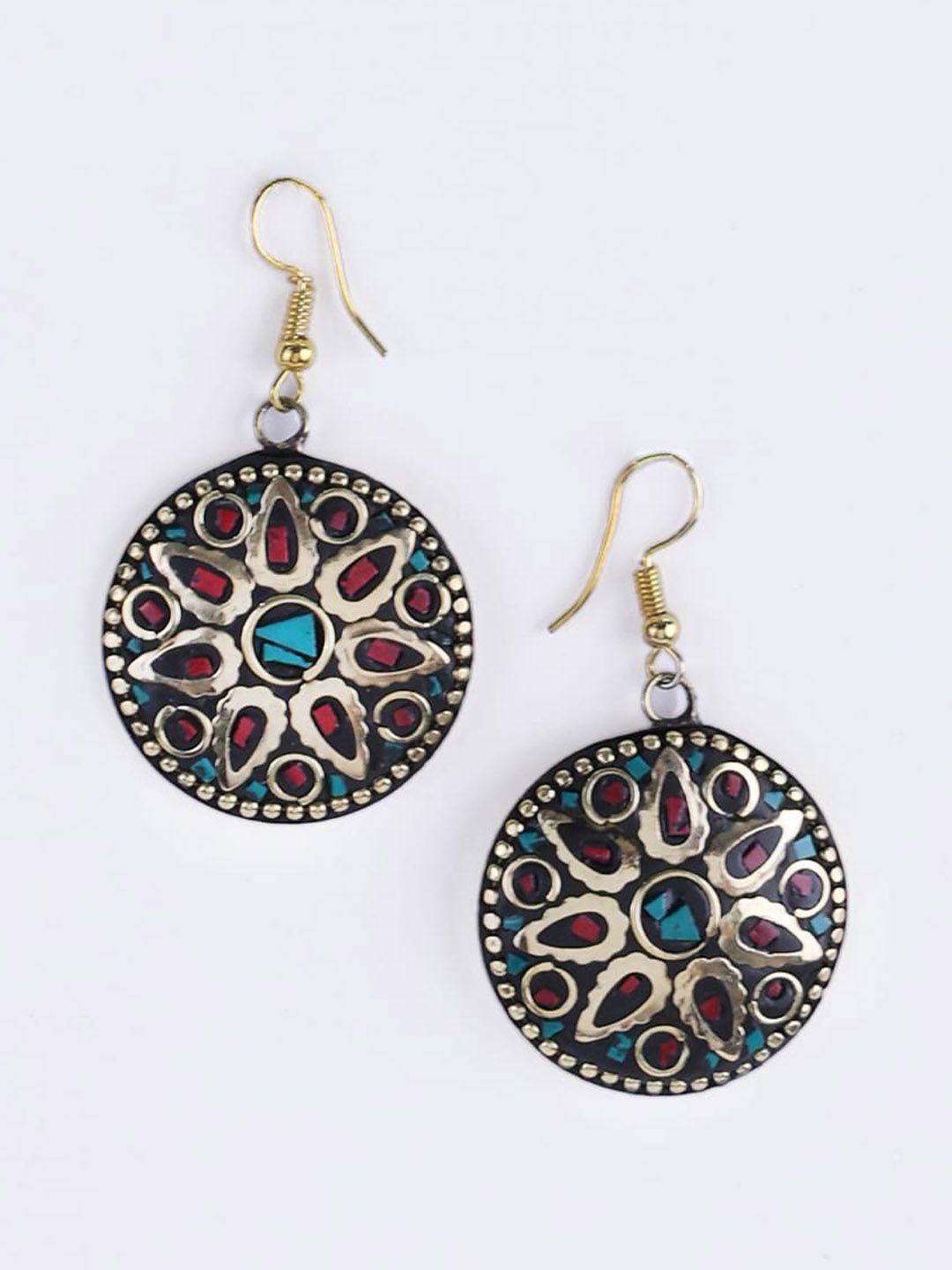 PANASH Gold-Plated Contemporary Drop Earrings