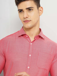 The Indian Garage Co. X Luxe Slim Fit Textured Self Design Cotton Formal Shirt