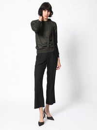 RAREISM Self Design Tie Ups Detail Long Sleeves Shimmer Top