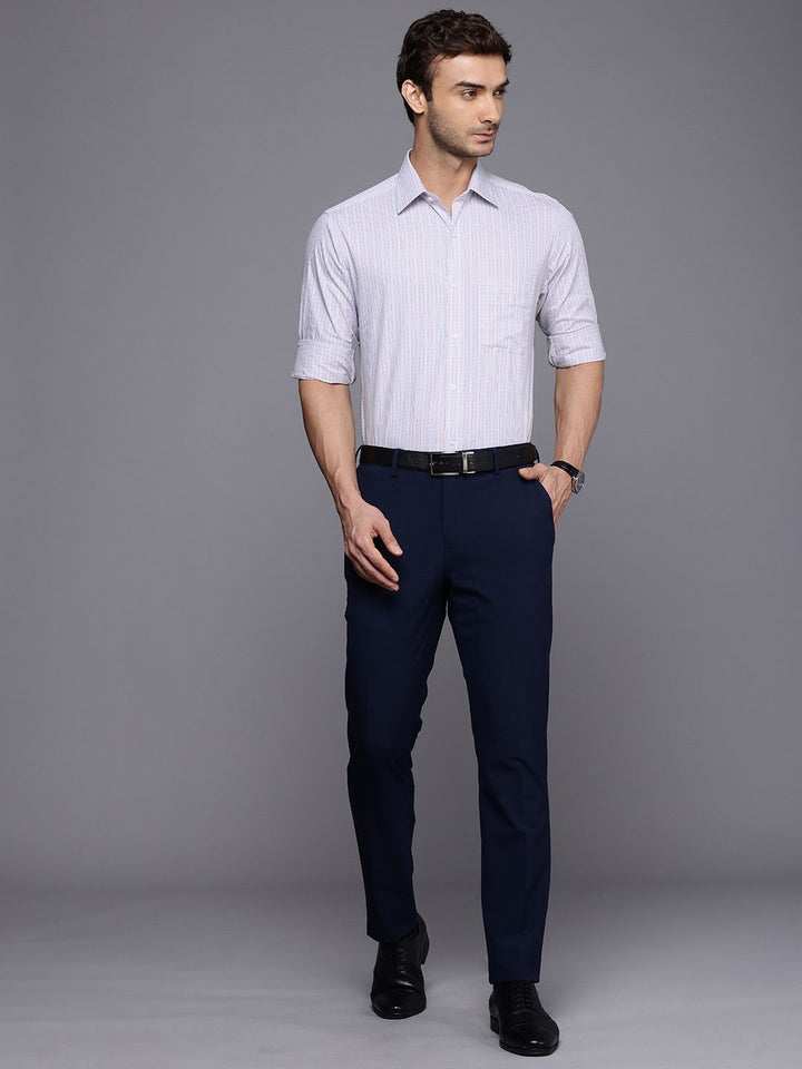 Raymond Micro Checked Slim Fit Opaque Pure Cotton Formal Shirt