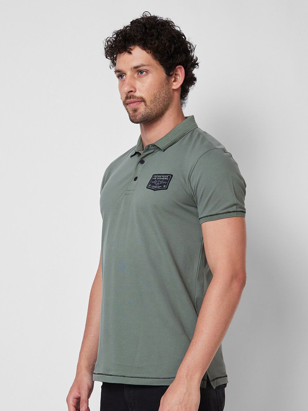 SPYKAR Polo Collar Cotton Slim Fit T-shirt