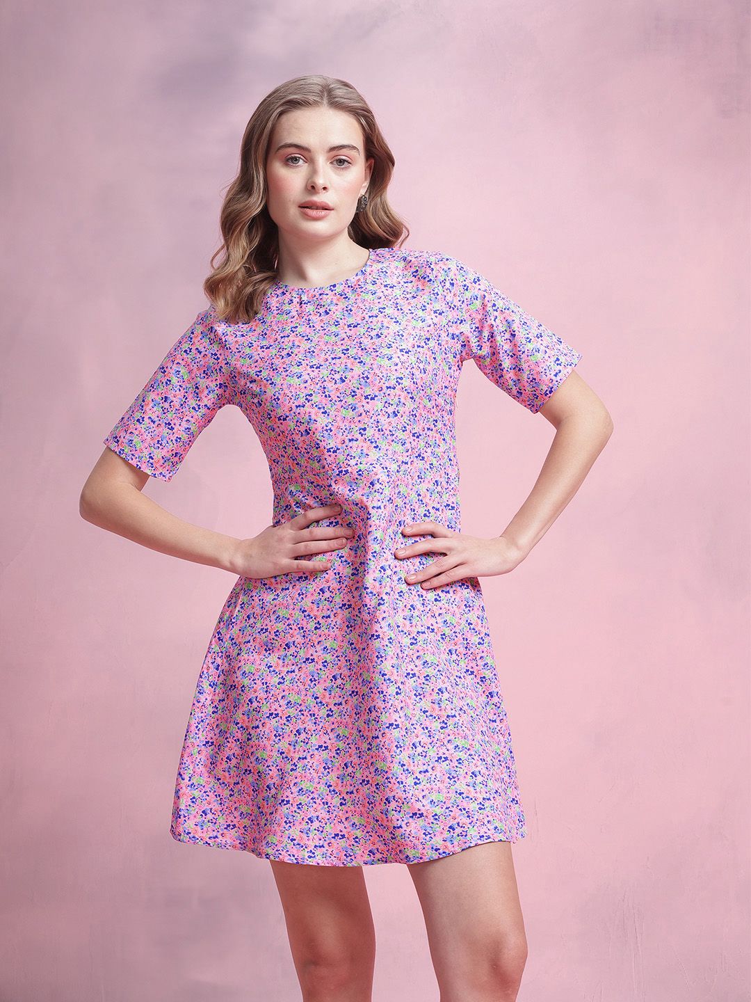 DressBerry Floral Print A-Line Dress