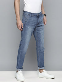 The Indian Garage Co Men Blue Slim Fit Light Fade Stretchable Jeans