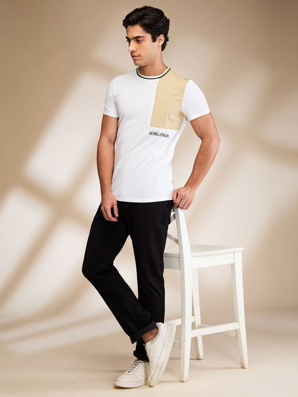 Being Human Men Colourblocked Pockets Slim Fit T-shirt