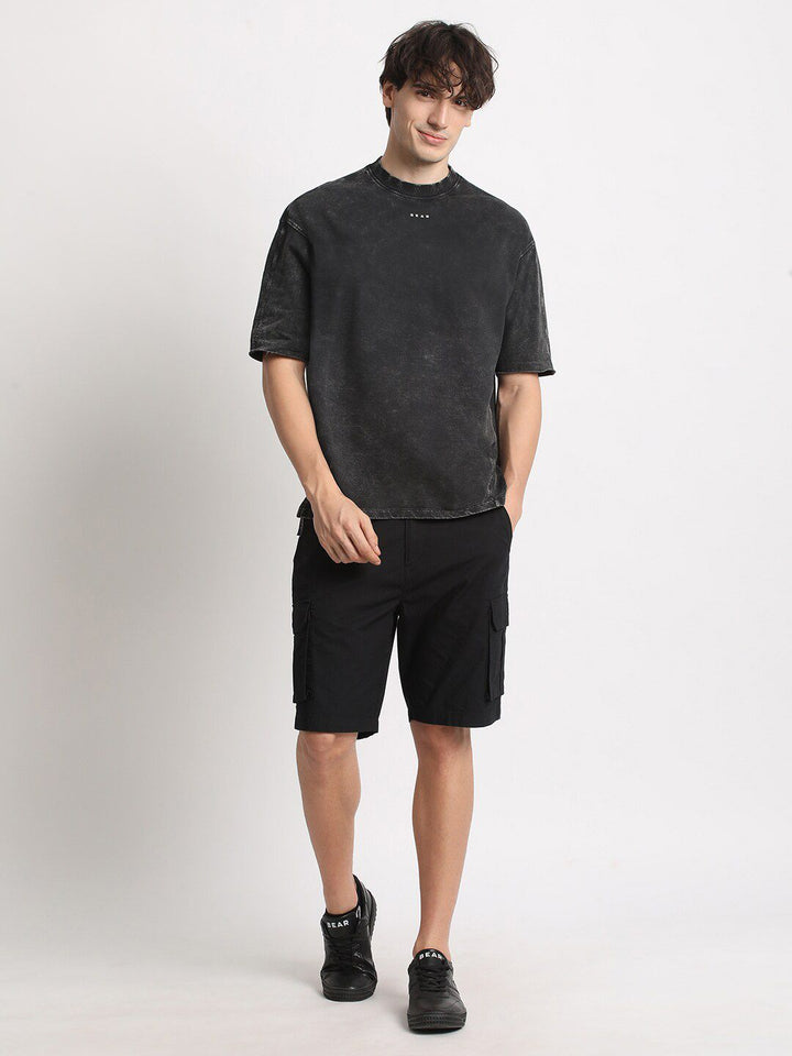 THE BEAR HOUSE Round Neck Cotton Oversized T-shirt