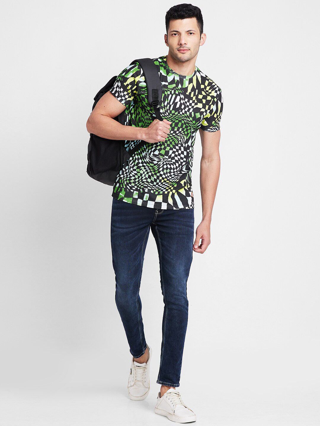 Being Human Abstract Printed Round Neck T-shirt