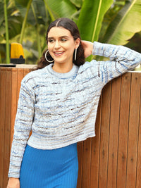 STREET 9 Women Blue Printed Pullover