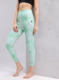 HRX by Hrithik Roshan Women Tie & Dye Mid-Rise Cropped Rapid-Dry Yoga Tights