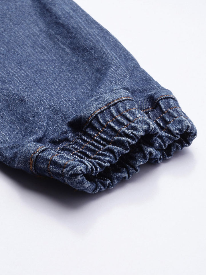 The Indian Garage Co Men Blue Light Fade Stretchable Jogger Jeans