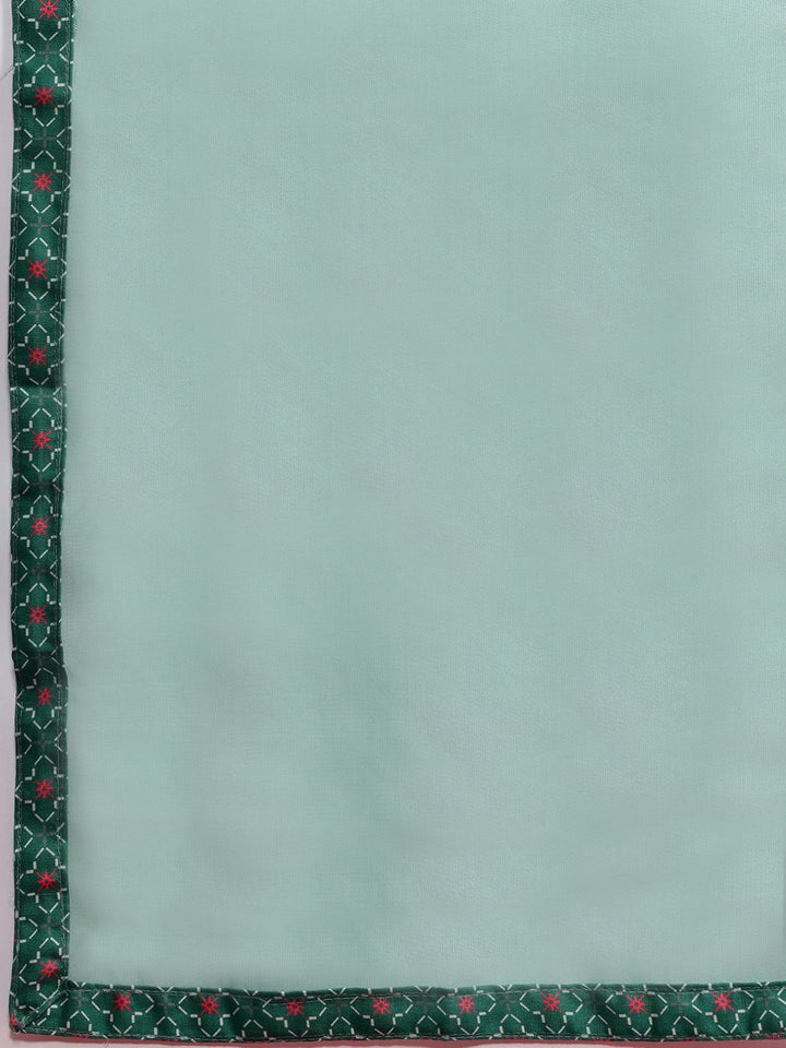 all about you Printed Mirror Work Ready to Wear Lehenga & Blouse With Dupatta